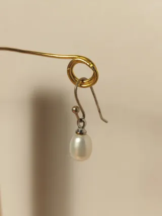 Pendientes de perlas y plata