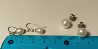 Pendientes de perlas y plata