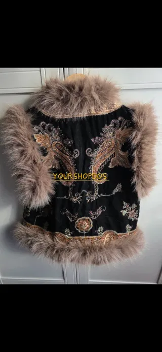 Chaleco bordado terciopelo ZARA Talla L