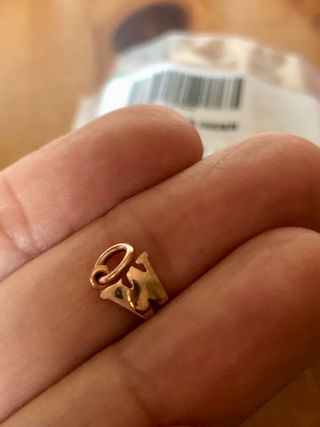 Charm Dodo lettera piccola oro rosa nuova