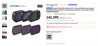 Lentes y filtros ND para DJI Osmo Pocket