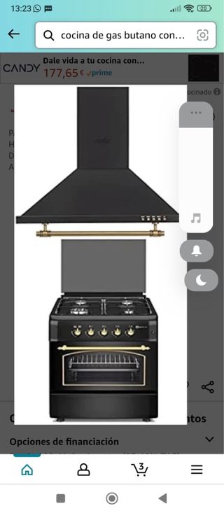 Cocina de gas y campana extractora Candy