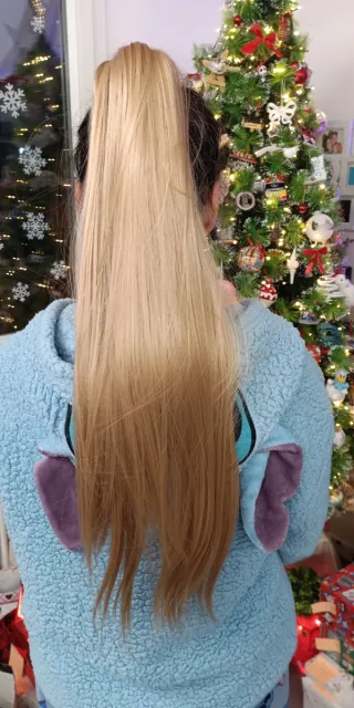 2 coda estension capelli biondi liscia e mossa