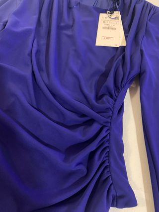 Body Zara azul drapeado