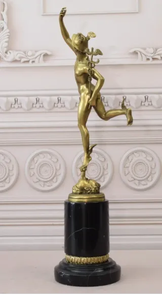 Escultura Bronce Dorado de Mercurio