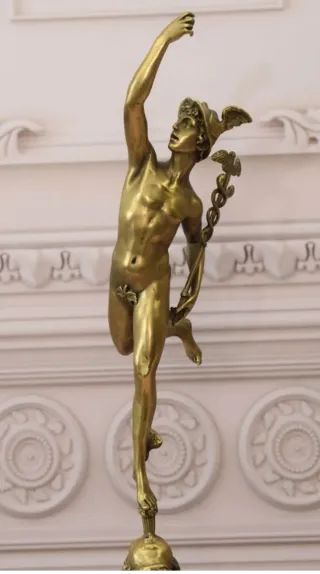 Escultura Bronce Dorado de Mercurio