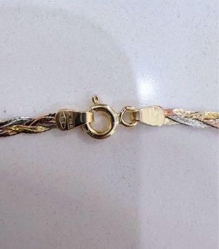 Collana 3 fasce in oro 9kt tricolore