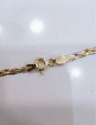 Collana 3 fasce in oro 9kt tricolore