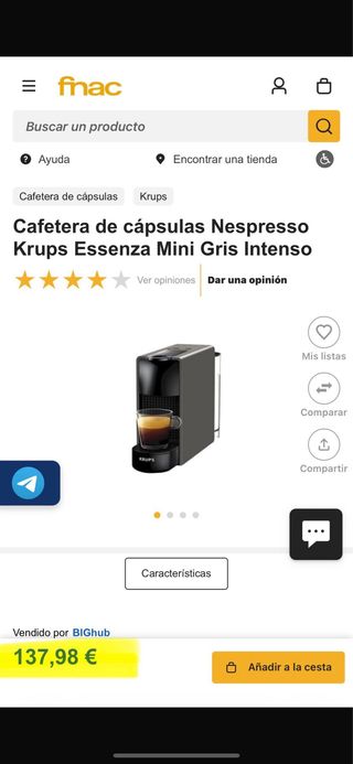 Cafetera Nespresso Krups Essenza Mini Gris