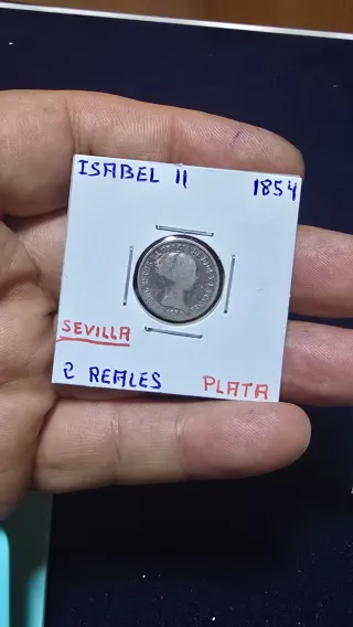 Isabel II 2 Reales Plata 1854 Sevilla
