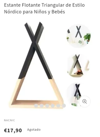 Estantería Tipi triangular Nacnic Madera Beige/Neg