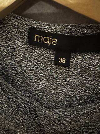 Vestido plateado Maje París fiesta