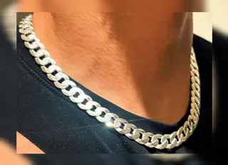 Cadena Plata Ley 950 Barbada