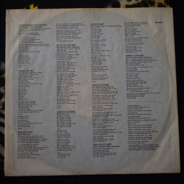 KISS Animalize LP 1984 España 1ª Edición