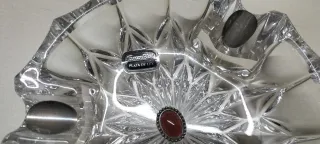 Cenicero de Cristal tallado. Plata. NUEVO.