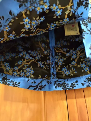 Falda Zara Estilo Oriental Azul Talla M