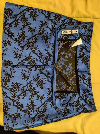 Falda Zara Estilo Oriental Azul Talla M