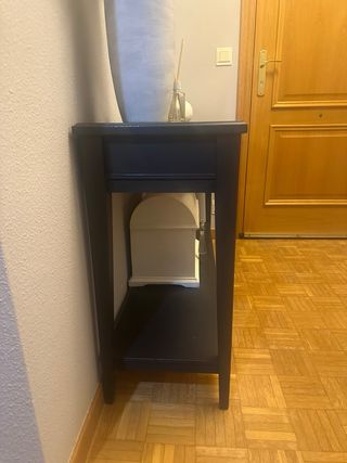 Mueble consola gris antracita con tapa de cristal