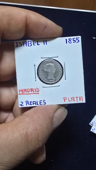 Isabel II 2 Reales Plata 1855 Madrid