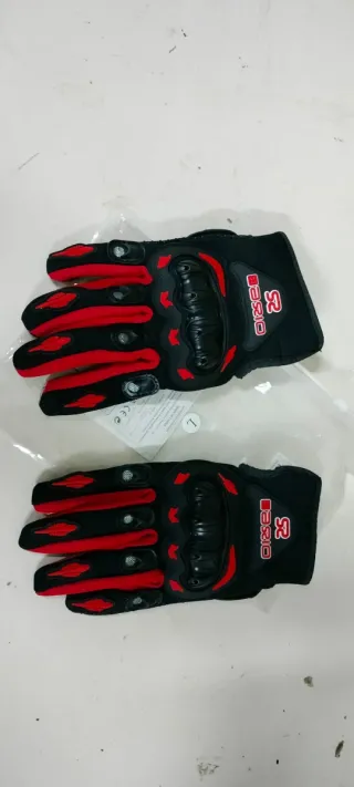 Guantes Moto Táctiles Negros y Rojos