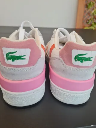 Zapatillas Lacoste Mujer Talla 38 Naranja Blanco