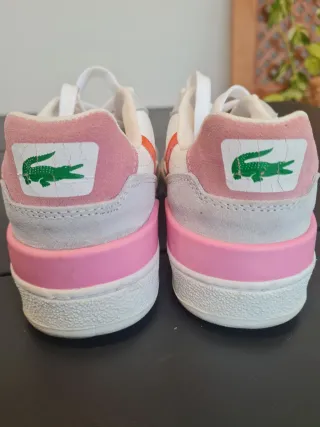 Zapatillas Lacoste Mujer Talla 38 Naranja Blanco