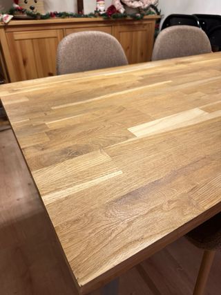 Mesa de escritorio de madera maciza y metal