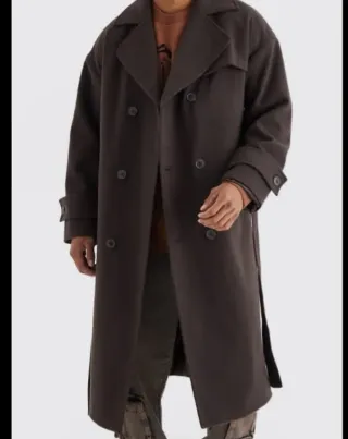 Abrigo oversize marrón hombre talla M