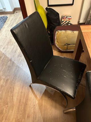 Juego de 4 sillas de comedor de piel sintética