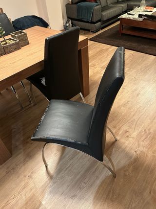 Juego de 4 sillas de comedor de piel sintética