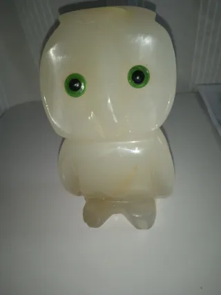 Figura Búho Piedra Transparente Ojos Verdes
