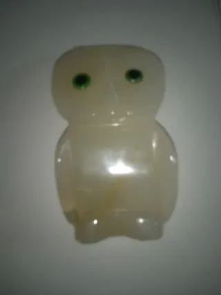 Figura Búho Piedra Transparente Ojos Verdes