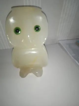 Figura Búho Piedra Transparente Ojos Verdes