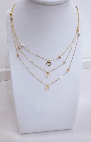 collana a 3 fili con cuore 18kt 750