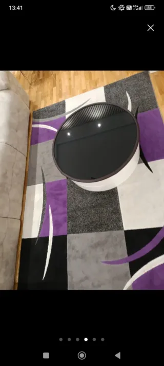 Alfombra salón moderna gris y morado 230x160