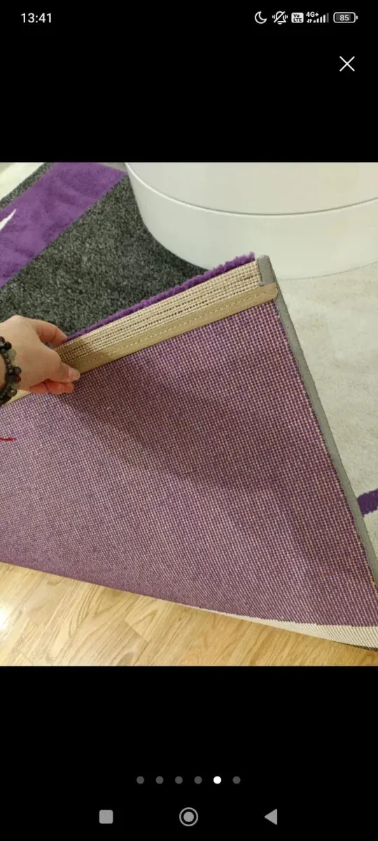 Alfombra salón moderna gris y morado 230x160