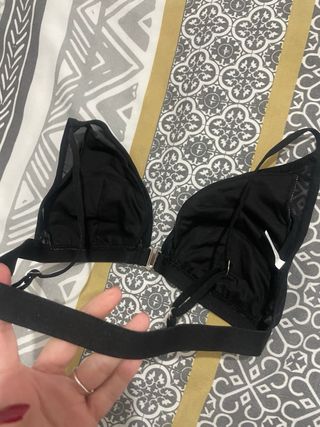 Sujetador estampado leopardo y malla talla L