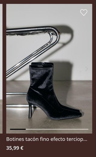 Botín Tacón Stradivarius Negro