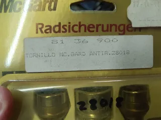 Tornillos antirrobo llantas McGard 14×1.5 – NUEVOS