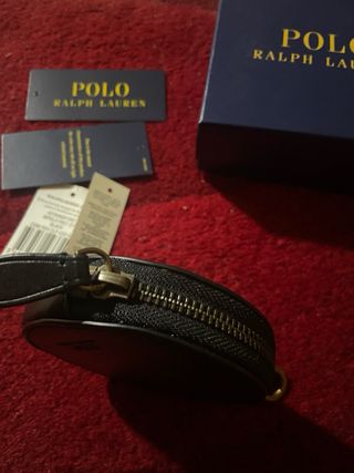 Monedero redondo Polo Ralph Lauren negro