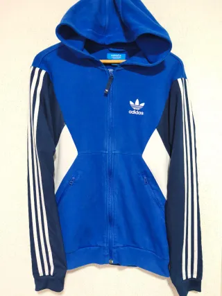 Felpa Adidas Vintage Blu e Bianca