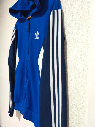 Felpa Adidas Vintage Blu e Bianca