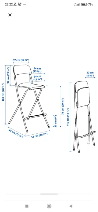 Silla plegable IKEA blanca