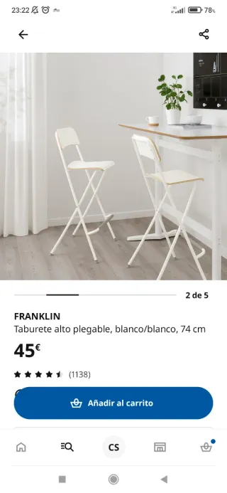 Silla plegable IKEA blanca