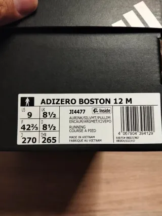 Adidas Adizero Boston 12 Negro/Amarillo