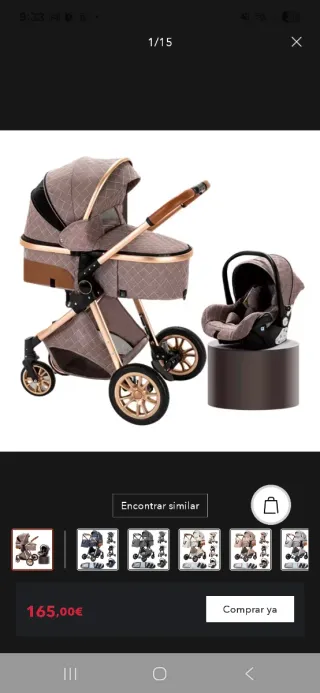 Cochecito de bebé y silla de coche