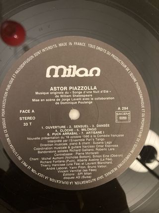 Vinilo Astor Piazzolla Le Songe d'une Nuit d'Ete