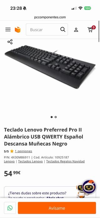 Teclado Lenovo Preferred Pro Universal ESP