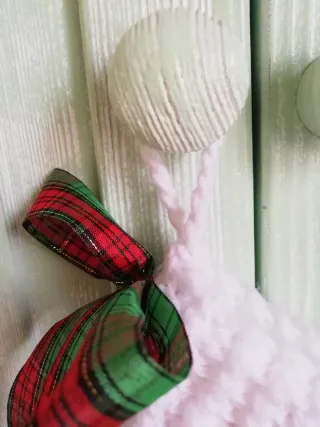 Bota Navideña Ganchillo Roja