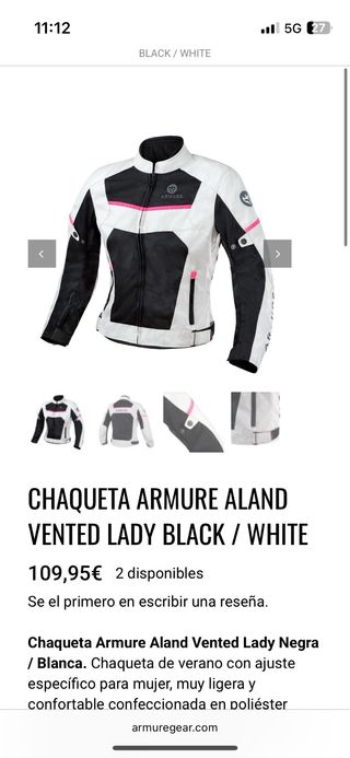 Chaqueta Moto Mujer Armure Gris/Rosa